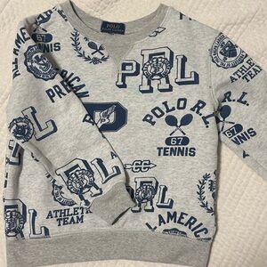 Ralph Lauren Gray Sweatshirt with Blue Graphics